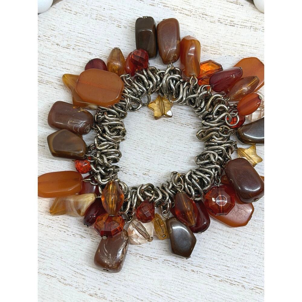 Boho Beaded Stretch Bracelet – Earthy Tones